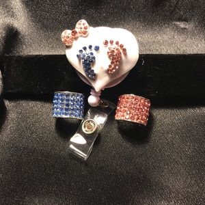 Baby feet reel and 2 stethoscope charms